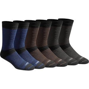 Dickies Men’s Dri-tech Moisture Control Max Full Cushion Crew Socks, Available in M-xl (6, 12 Pairs)(Brown Blue Grey (6 Pairs))
