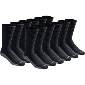 Dickies Men’s Dri-tech Original Moisture Control Crew Socks, Available in M-xxl (6, 12, 18 Pairs)(Black (12 Pairs))