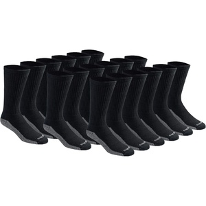 Dickies Men’s Dri-tech Original Moisture Control Crew Socks, Available in M-xxl (6, 12, 18 Pairs)(Black (18 Pairs))