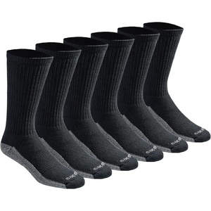 Dickies Men’s Dri-tech Original Moisture Control Crew Socks, Available in M-xxl (6, 12, 18 Pairs)(Black (6 Pairs))