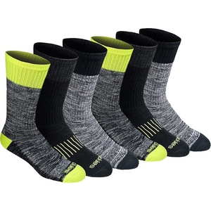 Dickies Men’s Dri-tech Original Moisture Control Crew Socks, Available in M-xxl (6, 12, 18 Pairs)(Hi-vis Yellow Black (6 Pairs))