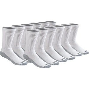 Dickies Men’s Dri-tech Original Moisture Control Crew Socks, Available in M-xxl (6, 12, 18 Pairs)(White (12 Pairs))