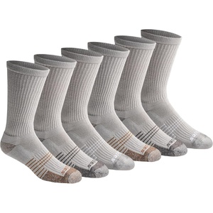 Dickies Men’s HYDRO-COOL Moisture Control Crew Socks (6 Pairs)(Grey (6 Pairs))