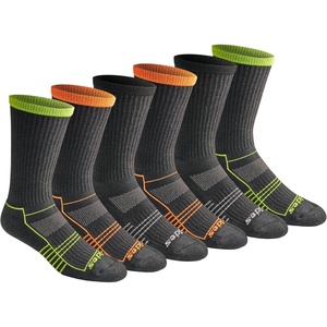 Dickies Men’s HYDRO-COOL Moisture Control Crew Socks (6 Pairs)(Hi-vis Char Assorted (6 Pairs))