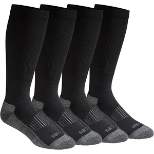 Dickies Men’s Light Compression Comfort Over-The-Calf Socks, Available in M-XXL (2, 4, 6 Pairs)(Black (4 Pairs))