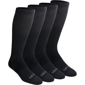 Dickies Men’s Light Compression Comfort Over-The-Calf Socks, Available in M-XXL (2, 4, 6 Pairs)(Solid Black (4 Pairs))