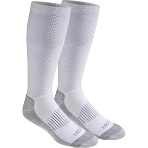 Dickies Men’s Light Compression Comfort Over-The-Calf Socks, Available in M-XXL (2, 4, 6 Pairs)(White (2 Pairs))