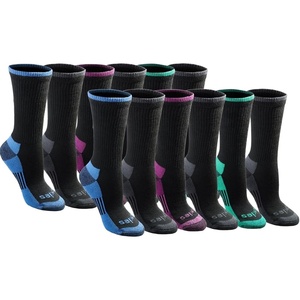 Dickies Women’s Dri-Tech Essential Crew & KH Socks(Blk Ast (12 Pr))