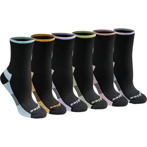 Dickies Women’s Dri-tech Advanced Moisture Wicking Mid-crew Socks, Available in M-l (6, 12 Pairs)(Black Assorted (6 Pairs))
