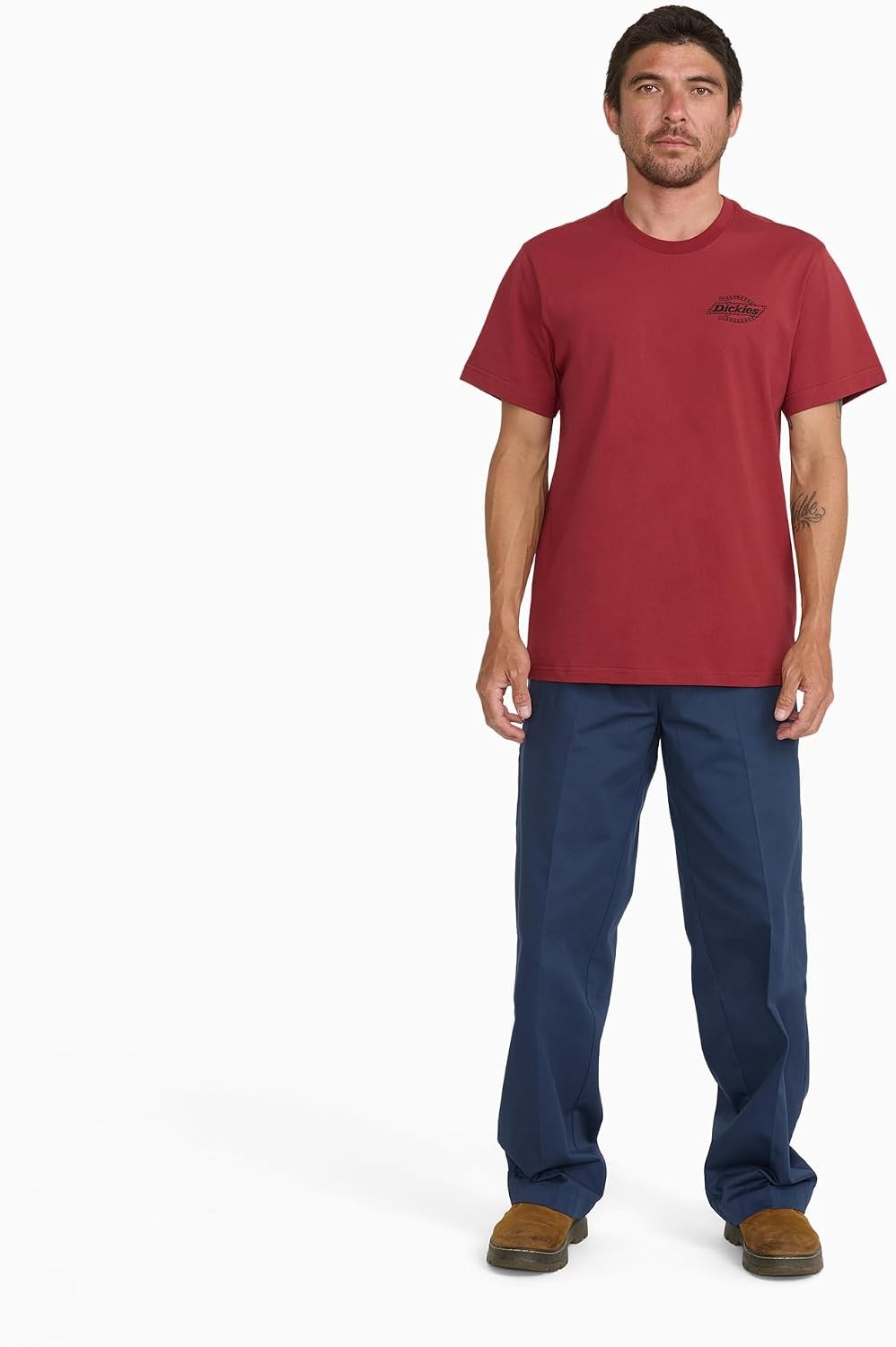 image:imageDickies Mens Construction Crew Short Sleeve TShirtBrick Mason Burnt Red