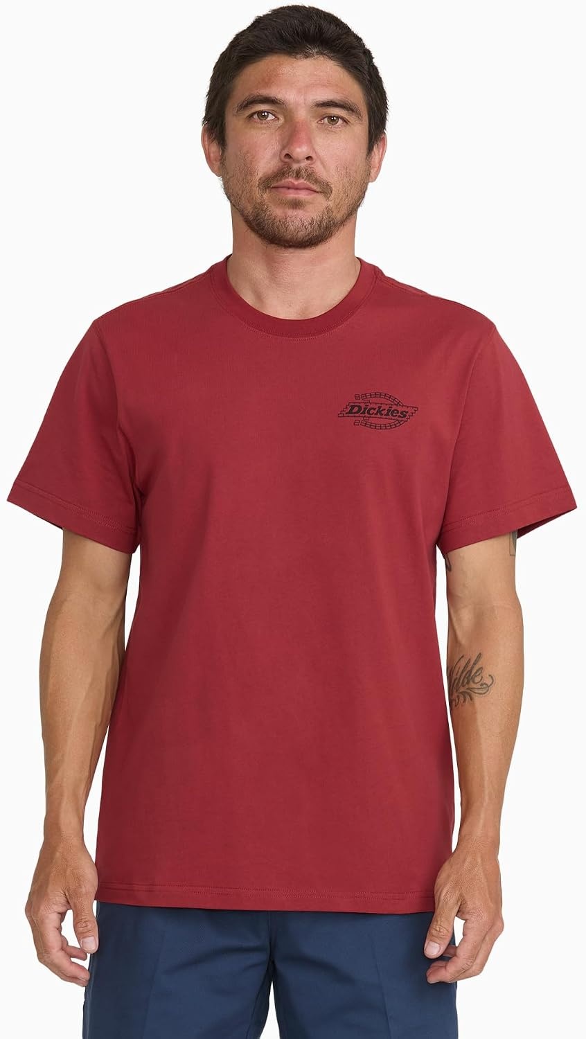 image:imageDickies Mens Construction Crew Short Sleeve TShirtBrick Mason Burnt Red