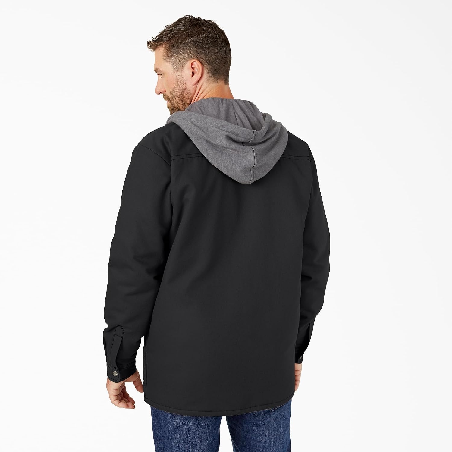 image:imageDickies Mens Fleece Hooded Duck Shirt Jacket With HydroshieldBlack