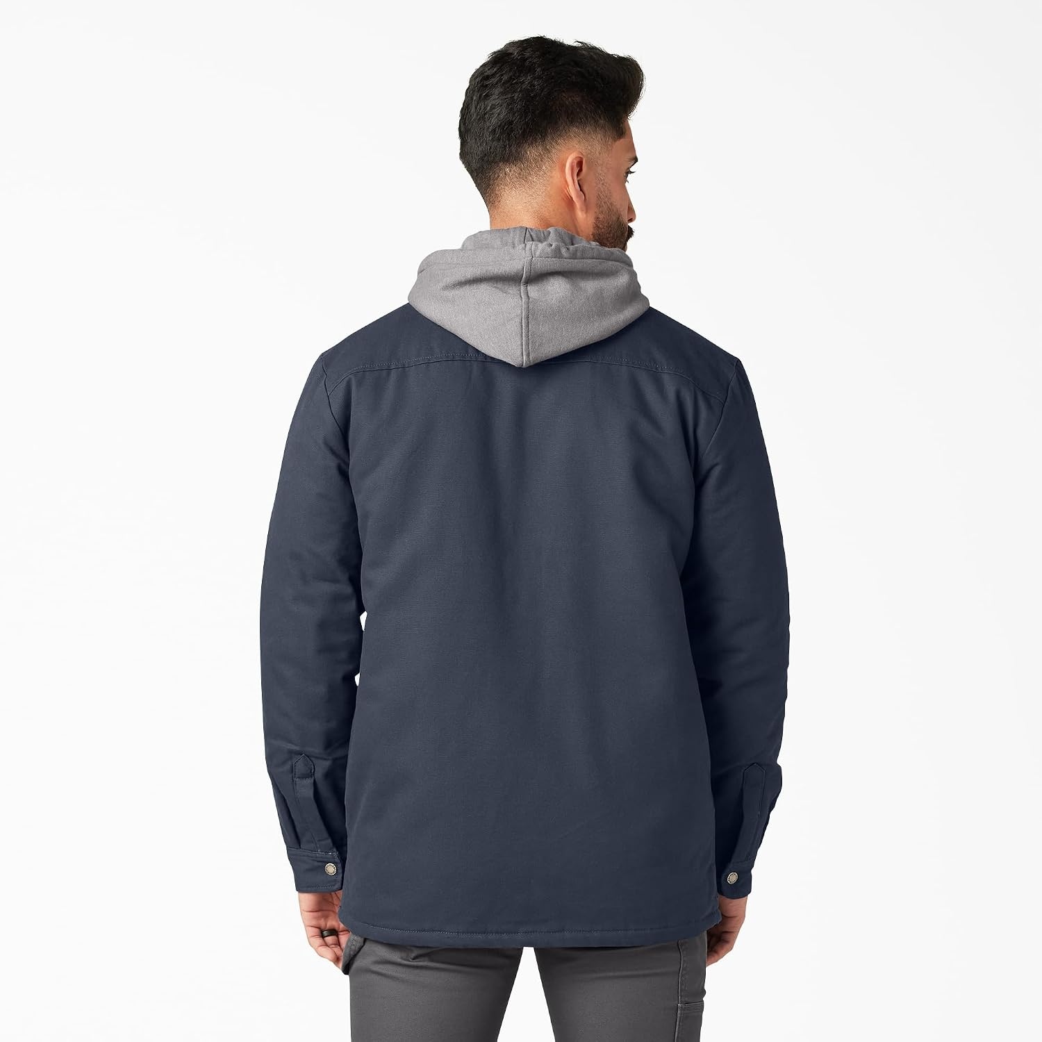 image:imageDickies Mens Fleece Hooded Duck Shirt Jacket With HydroshieldDark Navy