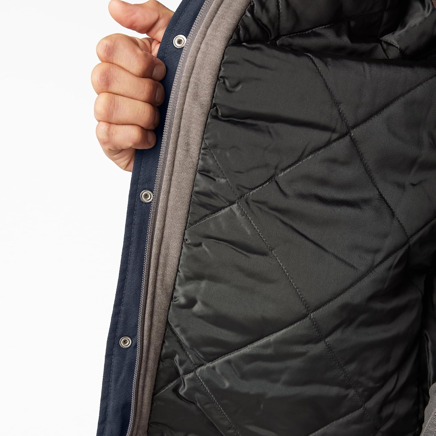 image:imageDickies Mens Fleece Hooded Duck Shirt Jacket With HydroshieldDark Navy