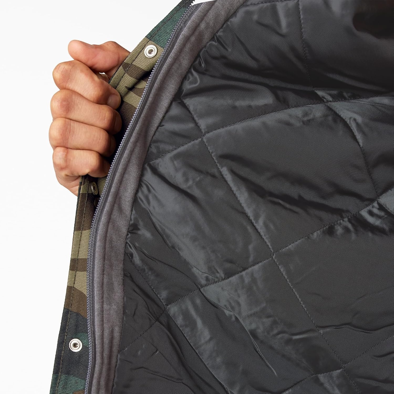 image:imageDickies Mens Fleece Hooded Duck Shirt Jacket With HydroshieldHunter Green Camo