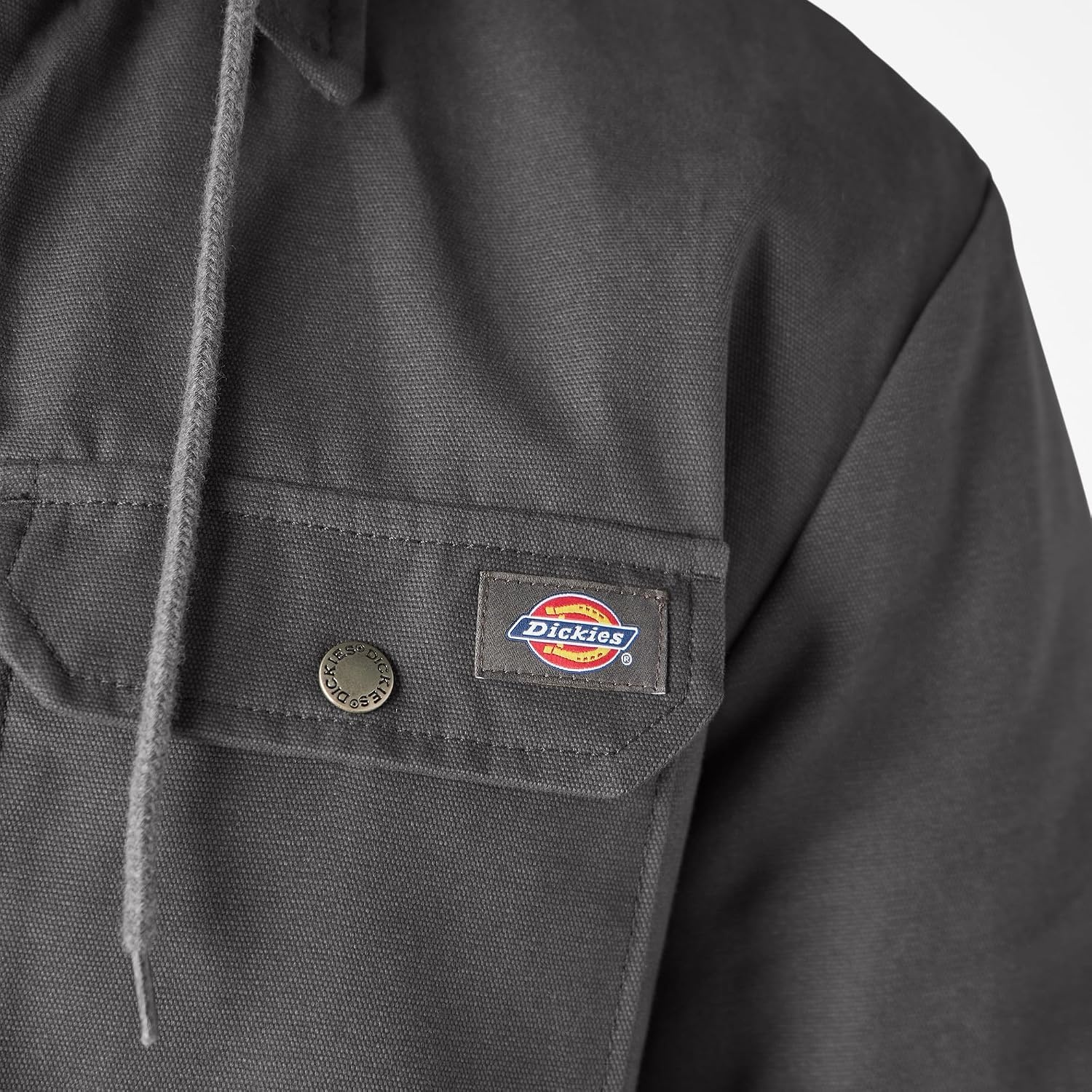 image:imageDickies Mens Fleece Hooded Duck Shirt Jacket With HydroshieldSlate