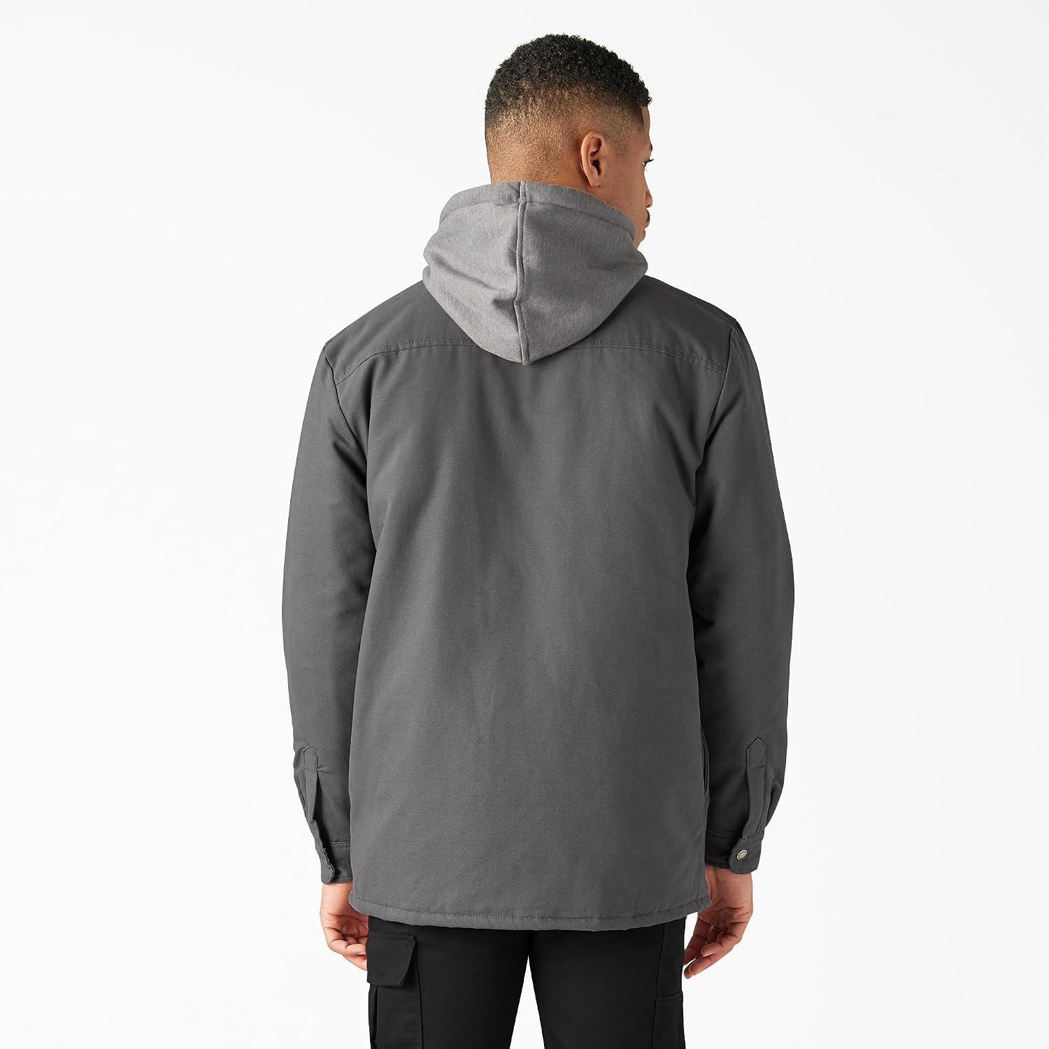 image:imageDickies Mens Fleece Hooded Duck Shirt Jacket With HydroshieldSlate