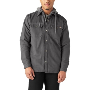 Dickies Men’s Fleece Hooded Duck Shirt Jacket With Hydroshield(Slate)